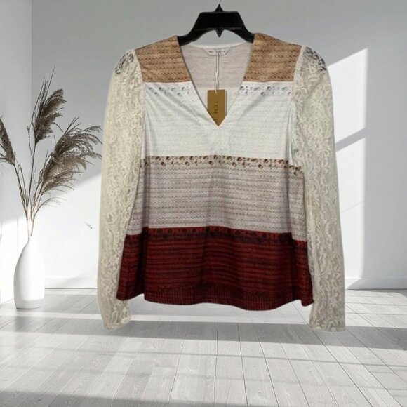 Tendency Boho Lace Sleeve Top – Size Small – NWT - Picture 1 of 12